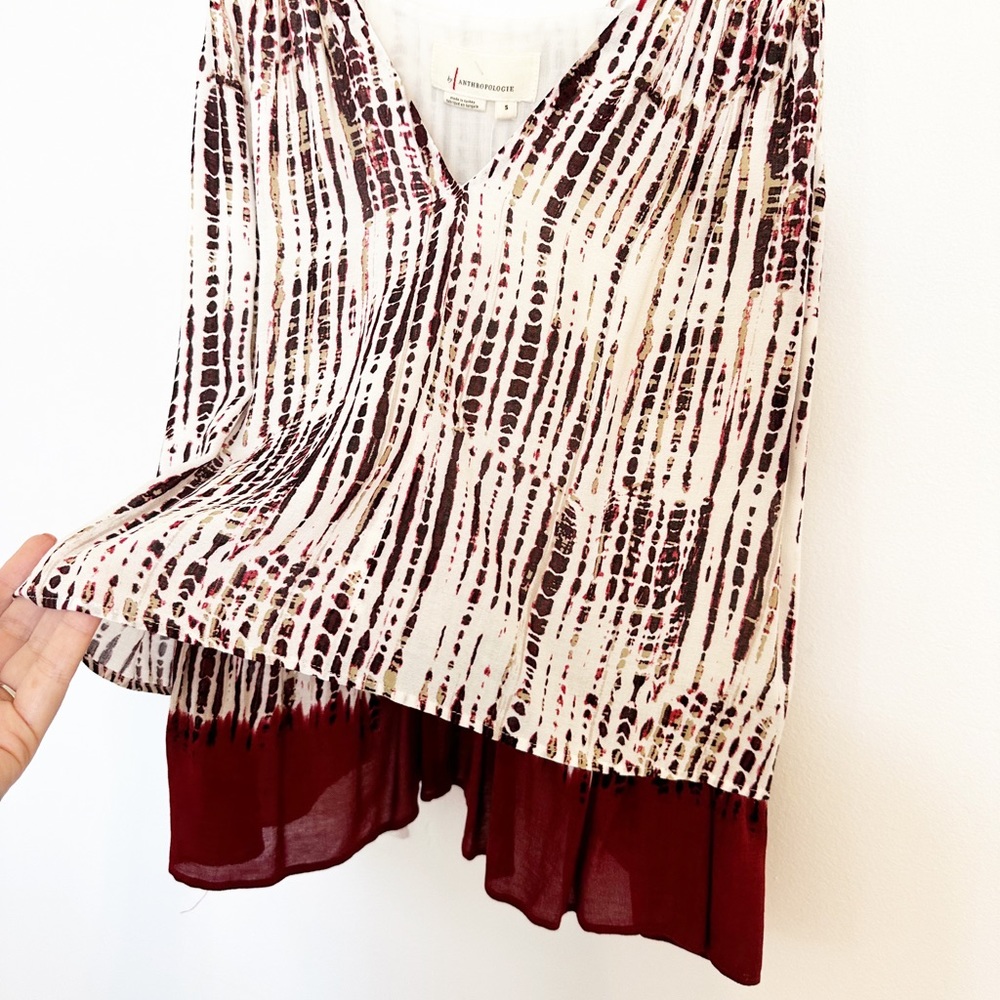 NWT Anthropologie Brown Tie Dye Ruffle Cami Small - Picture 9 of 10